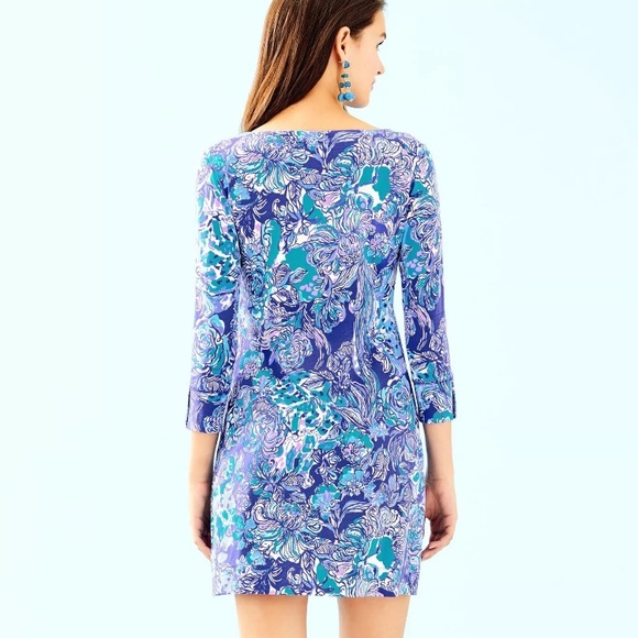 Lilly Pulitzer SOPHIE DRESS Royal Purple Cat Call - Picture 2 of 4